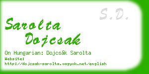 sarolta dojcsak business card